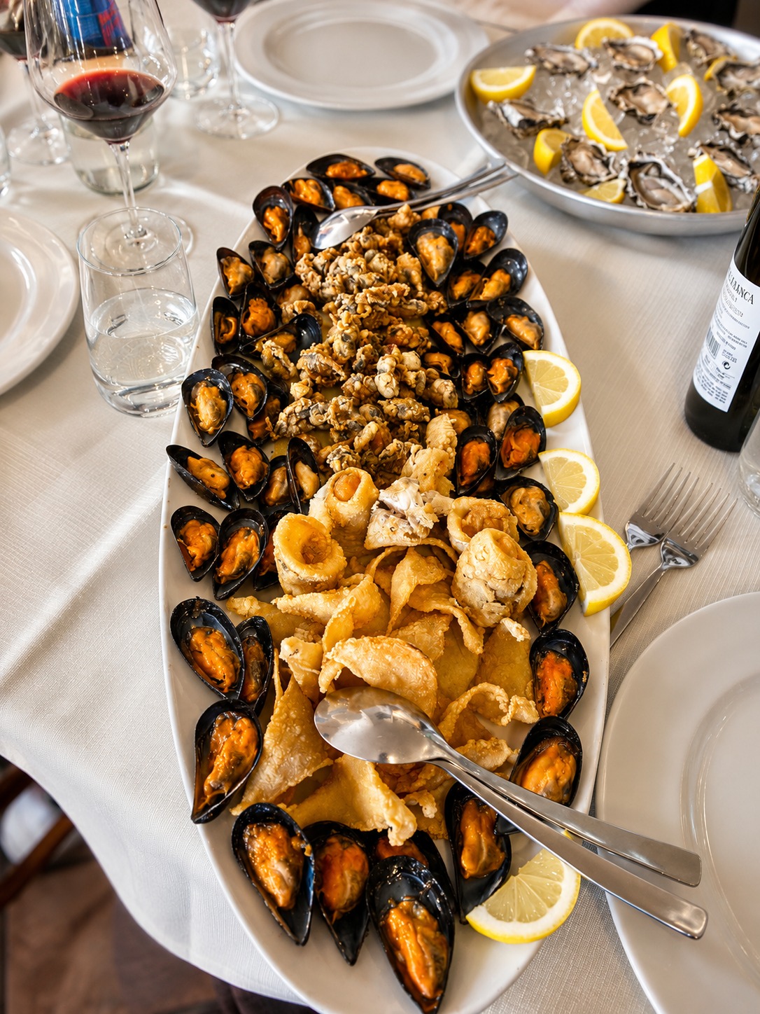 Cozze grigliate e fritte