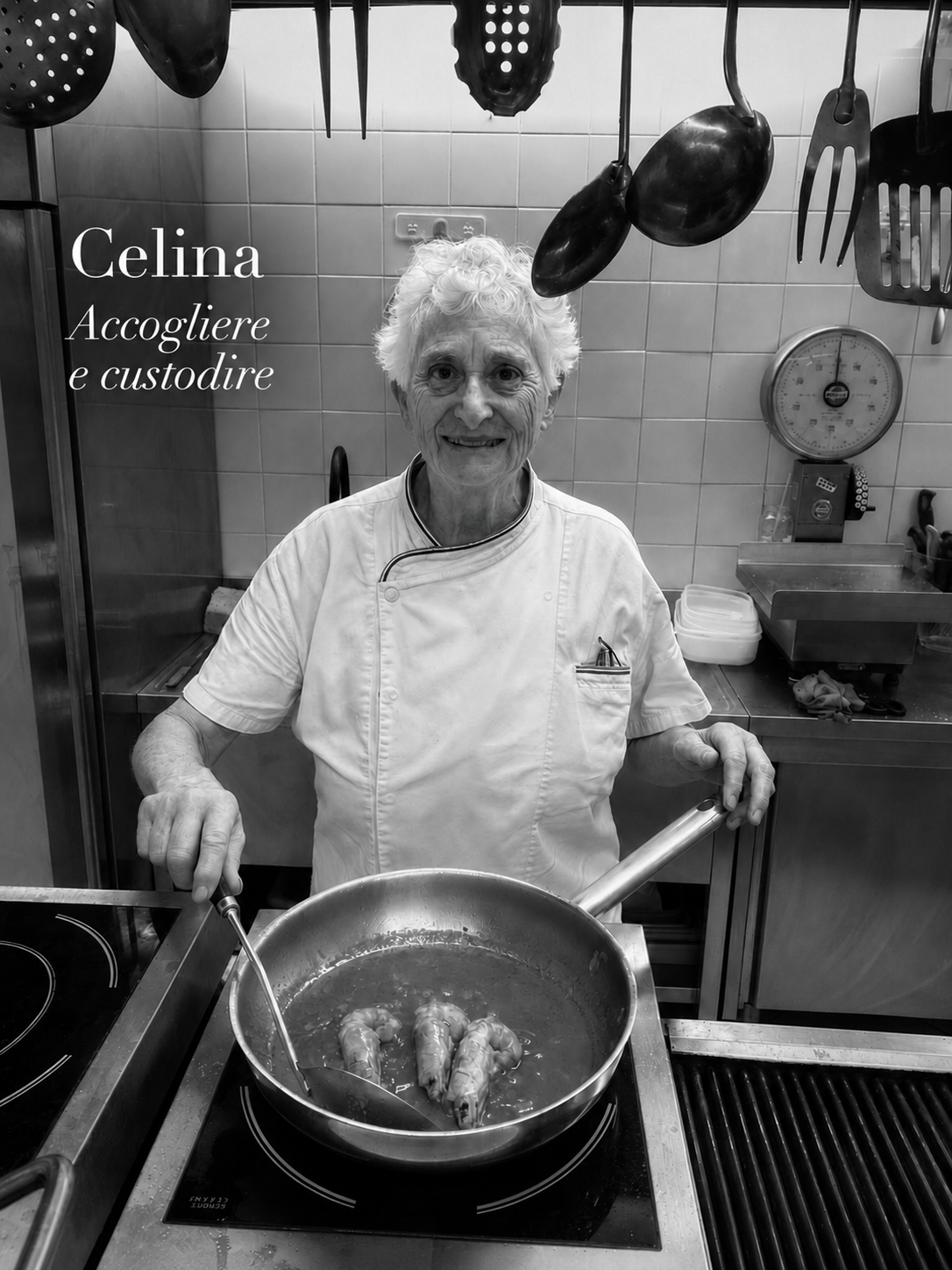 Celina al lavoro in cucina